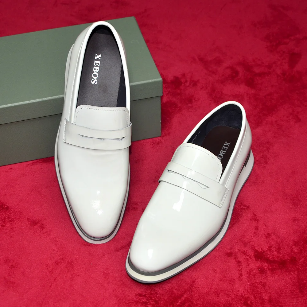 5 Colors Fashion Luxury Designer Casual Loafers Shoes for Men Solid Color High-grade Whole Patent Leather Slip-on Men\'s Sneaker