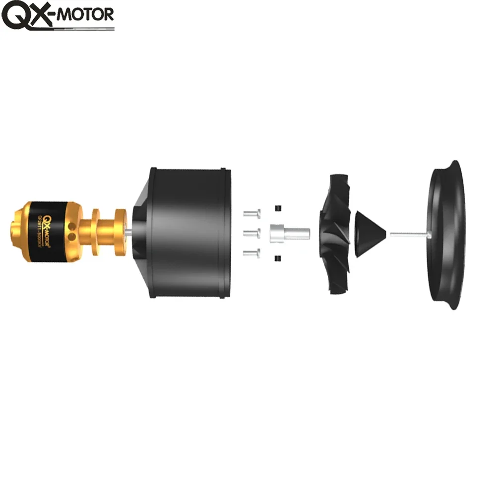 QX-MOTOR 50mm EDF 12-łopatkowy wentylator kanałowy QF2611 3300KV 4000KV 4600KV 5000KV 3S 4S Bezszczotkowy silnik do części modeli RC
