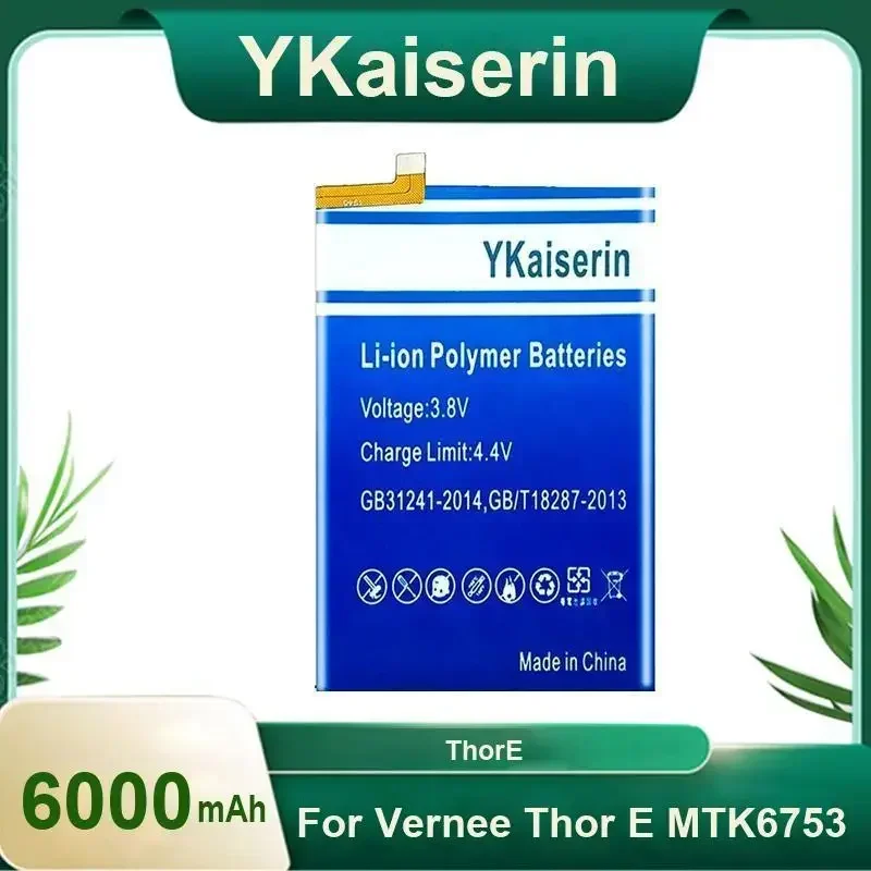 

YKaiserin аккумулятор ThorE 6000 мАч для мобильного телефона Vernee Thor E MTK6753, последняя продукция, высокое качество, аккумулятор + бесплатные инструменты