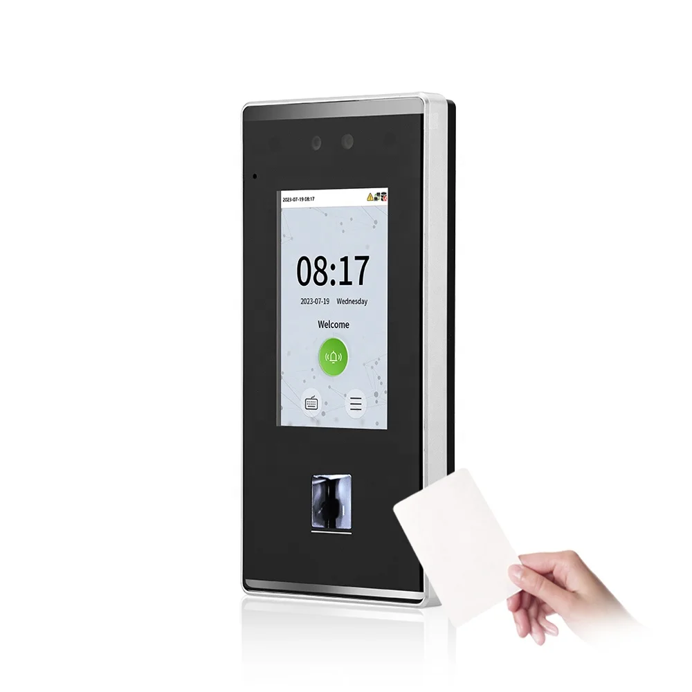 IP65 Waterproof In-glass Optical Fingerprint/Face Recognition Biometric Time Attendance System WIFI TCP/IP/USB Port FacePro1-QR