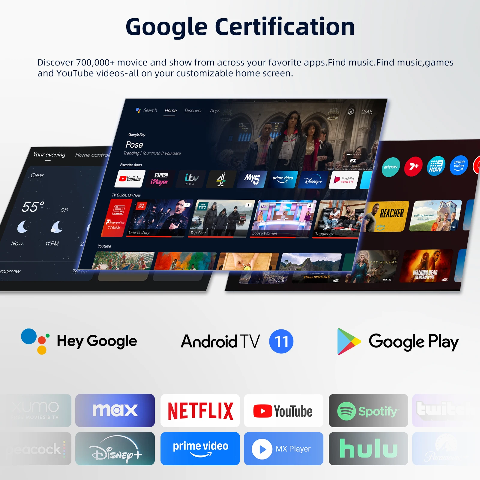 MECOOL TVBox Android 11 مع Google Netflix Dolby Atmos Dolby Vision معتمد 4GB 32GB HDR10+ 4K 2.4G/5G 1000M صندوق البث