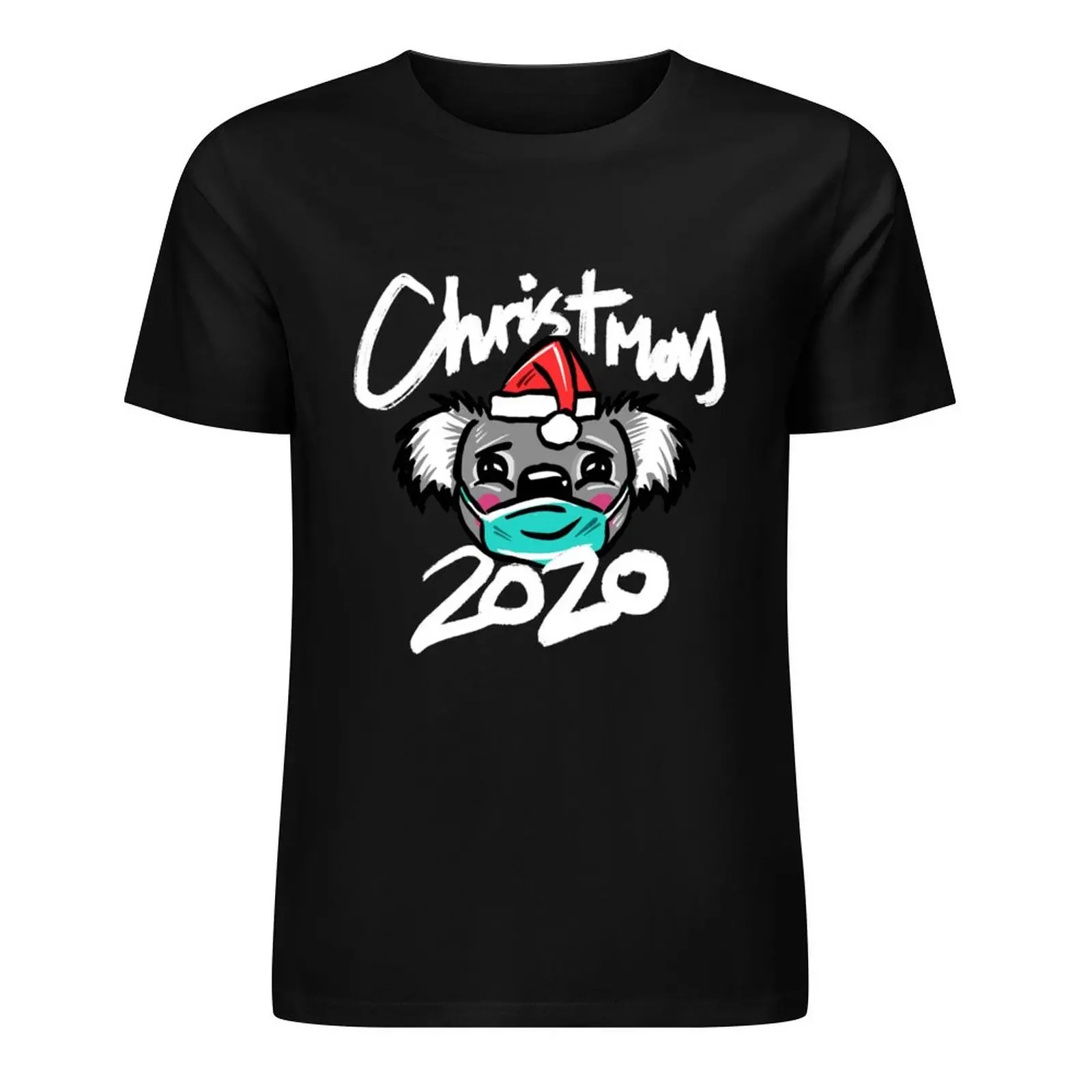 Australian Christmas 2020 T-Shirt, Christmas Koala Tee with Aussie Koala wearing a Face Mask and Christmas Hat, Funny Sh T-Shirt