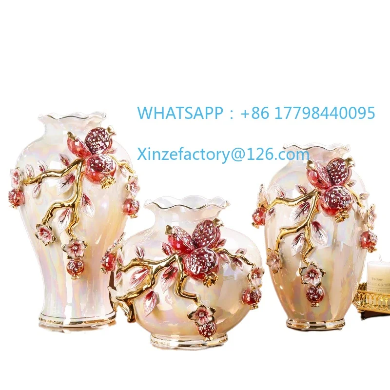 Customizable European ceramic vase ornament luxury high-end living room flower arrangement home dining table entrance TV cabinet