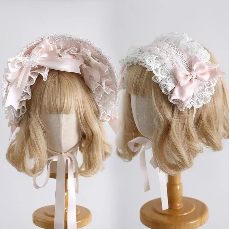 Original handgemachte rosa Schicksal Band Schleife kleine Hut Weihnachten Cosplay Stirnband KC Haarband bnt Motorhaube süße Mädchen Hand Ärmel