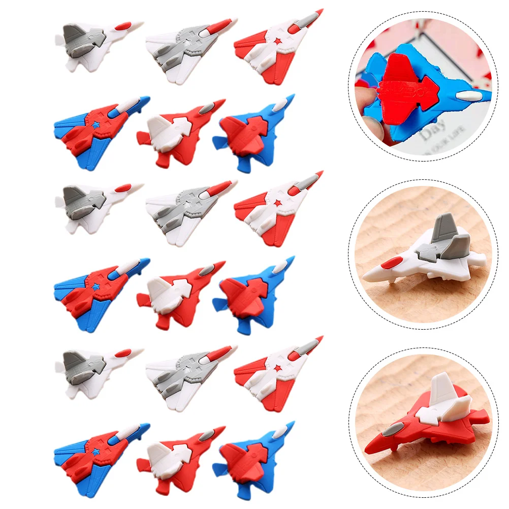 

18 Pcs Portable Eraser Child Airplane Mini Chopper Erasers Decorative Pencil