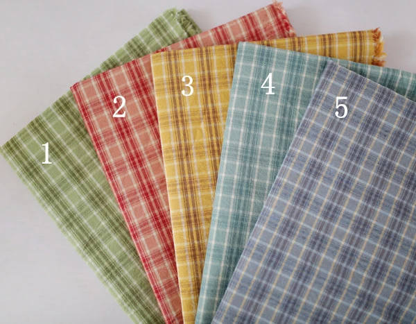 50*70cm High Quality All Cotton Twill Flannel Cloth Sanding Soft Fabric And Yarn Dyed Plaid Shirt hand-made Cloth DIY 240g/m D20