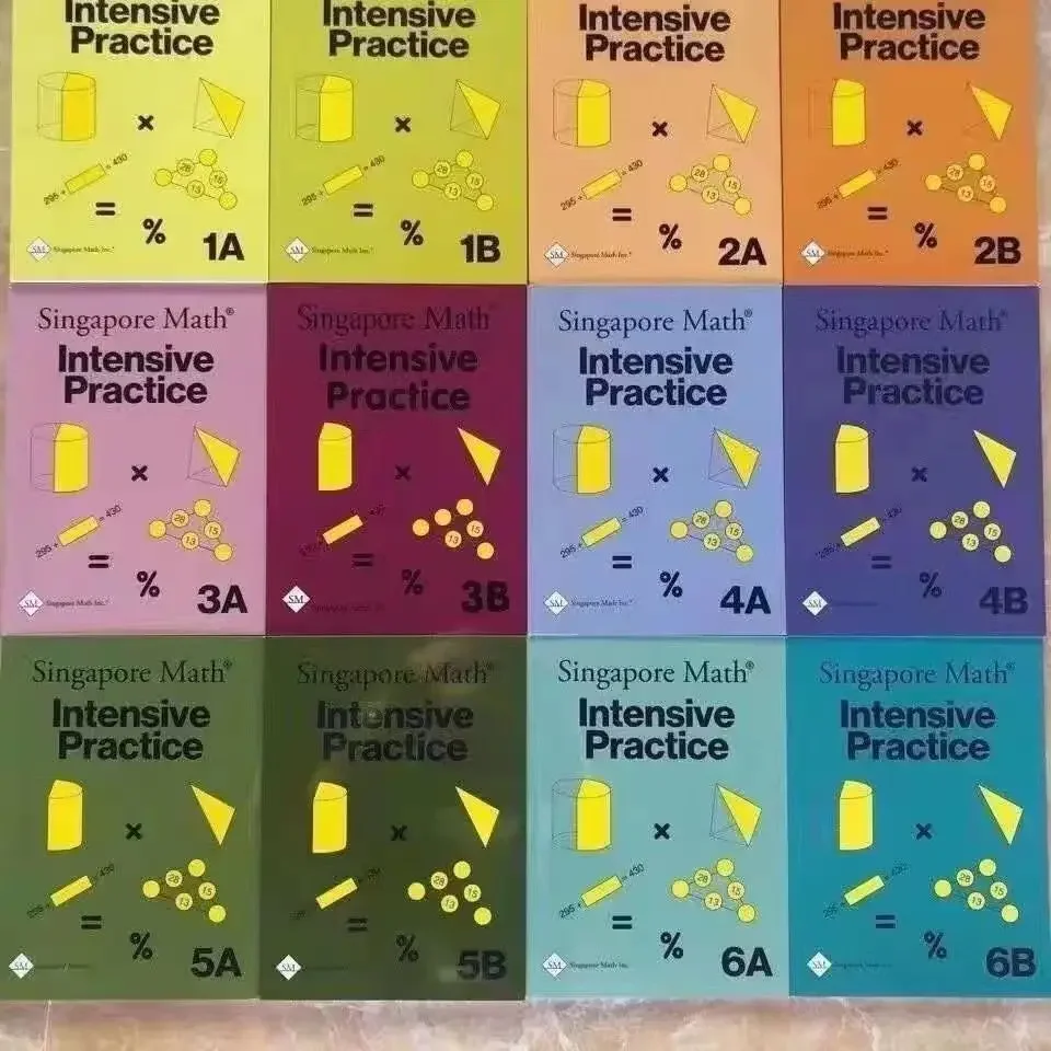 copy books  12books/set Singapore Math Intensive Practice Exercise Primary School Early Education Children's Books