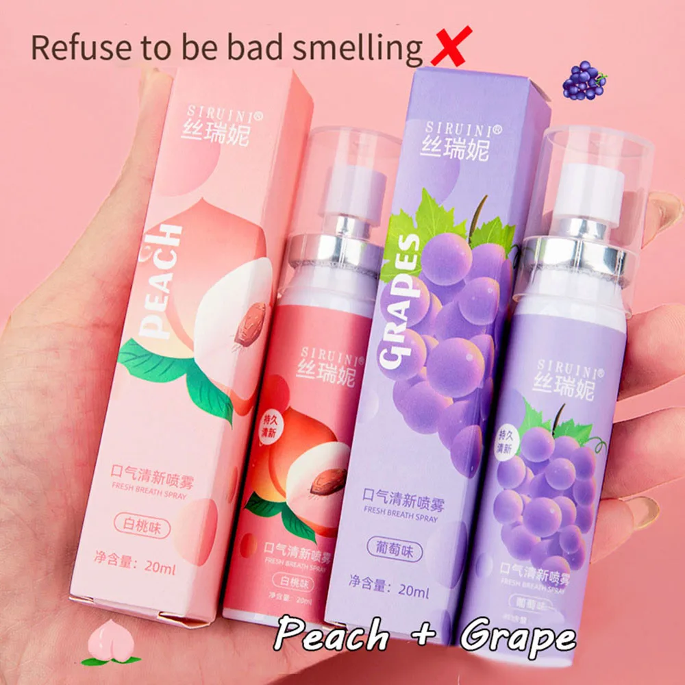 20ml Oral Fresh Spray Mouth Freshener Fruit Flavor Portable Mouth Freshener Fresh Breath Remove Oral Odor Smoke Oral Care