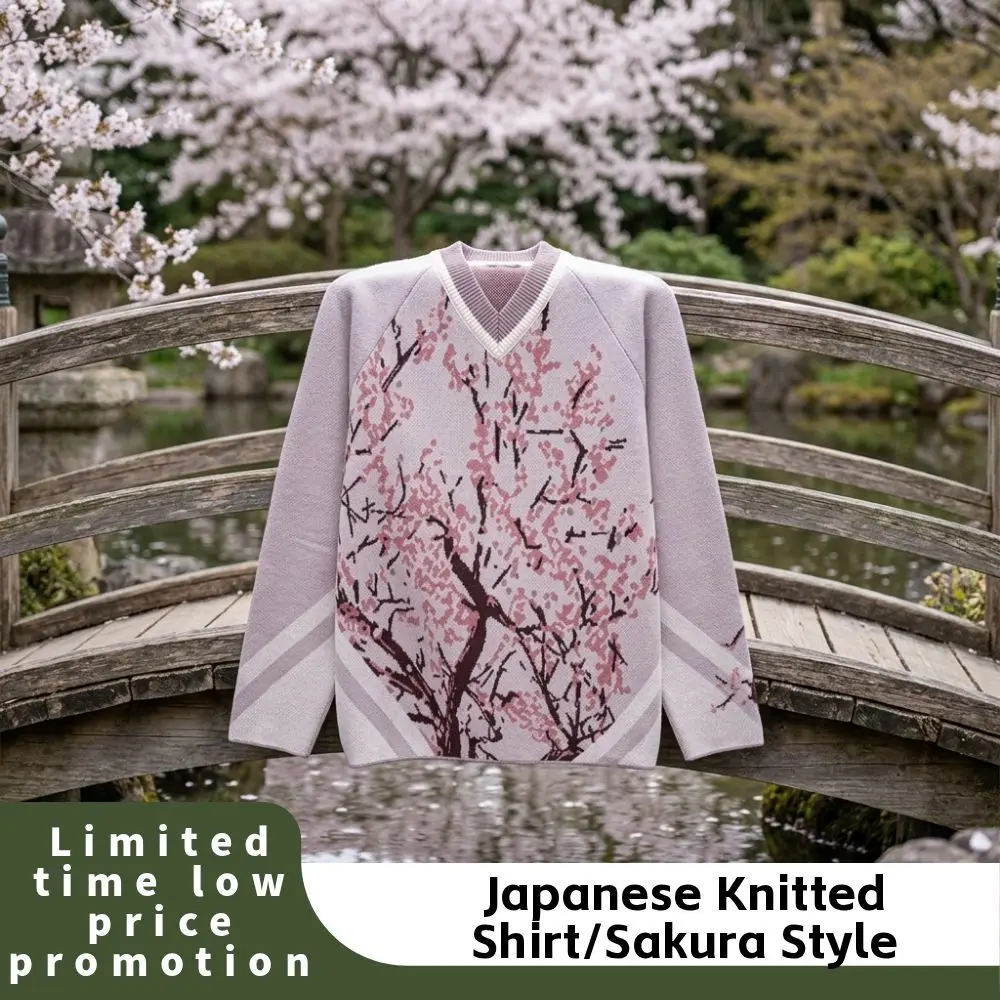 

Вязаный свитер с V-образным вырезом в стиле Харадзюку, уличная мода, винтажный свободный универсальный ретро-свитер для мужчин и женщин в стиле Y2K