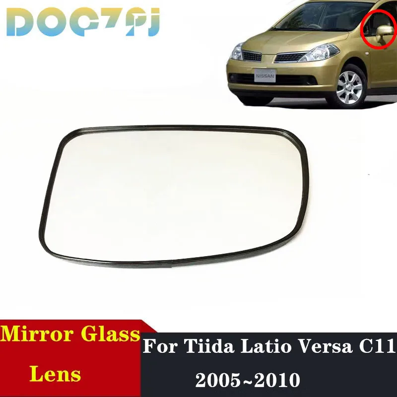 Car Outer Side Mirror Lens Rearview Mirror Glass For NISSAN TIIDA LATIO VERSA C11 2005 2006 2007 2008 2009 2010