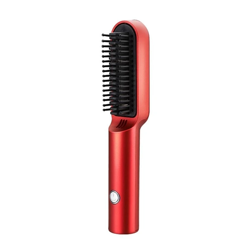 Beauty Wireless Hair Straightener Professional USB Hot Comb Quick Hair Heated Electric Straightening Curling Styling Tool,B