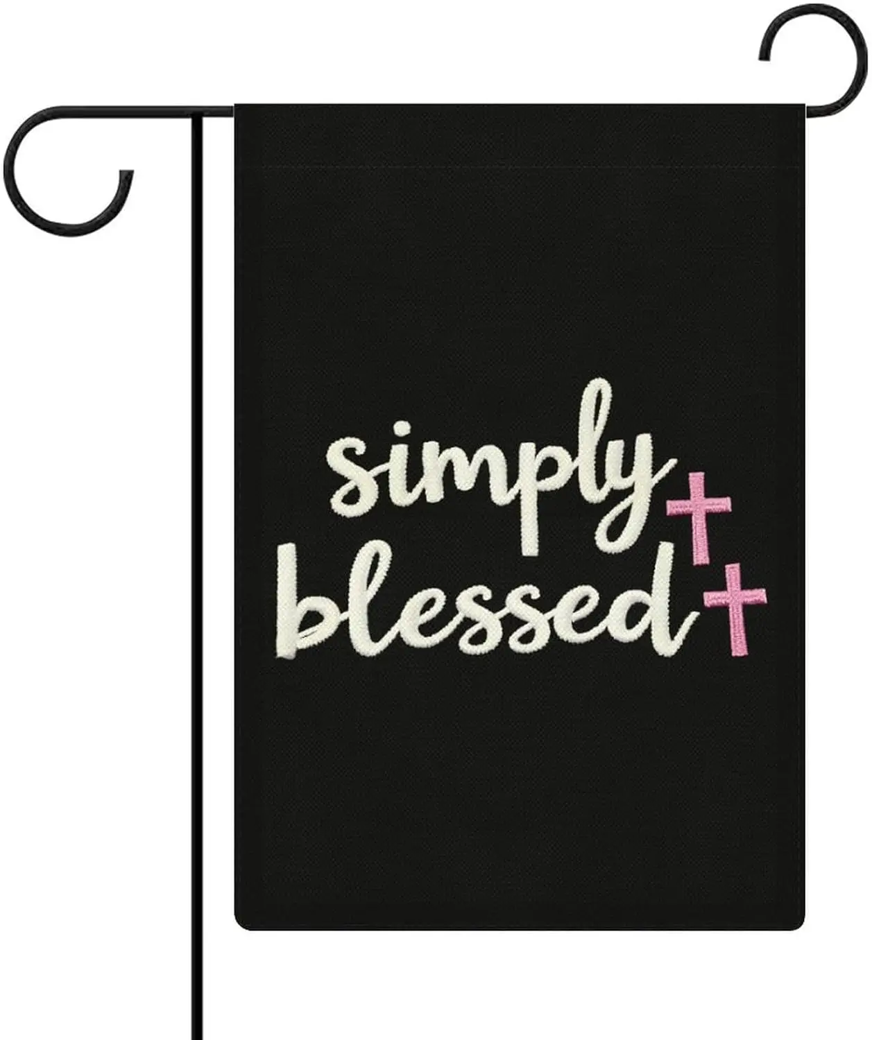 Simply Blessed with Cross Garden Flag Double Sided Small Flag for Outdoor 12x18 Inch Welcome Holiday Decorations LLX PPM