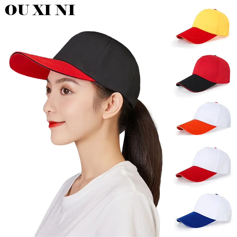 Color Matching Baseball Cap Restaurant Waiter Work Hat Logo Custom Sunhat Men and Women Advertising Cap Volunteer Travel Hat