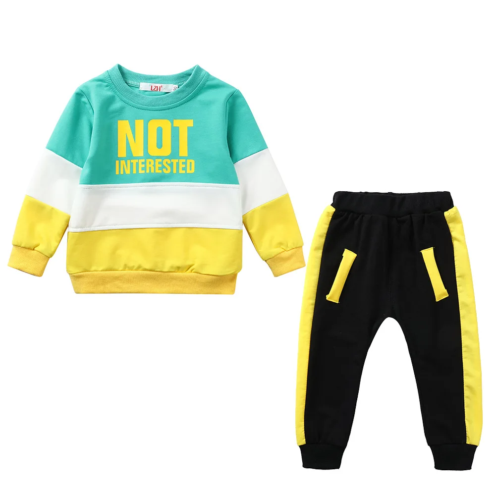 Newborn Girls Clothes Suits Spring Autumn Tops+Pants 2pcs Baby Boys Tracksuit Fashion Letter Children\'s Sport Outfits 0-2 Years