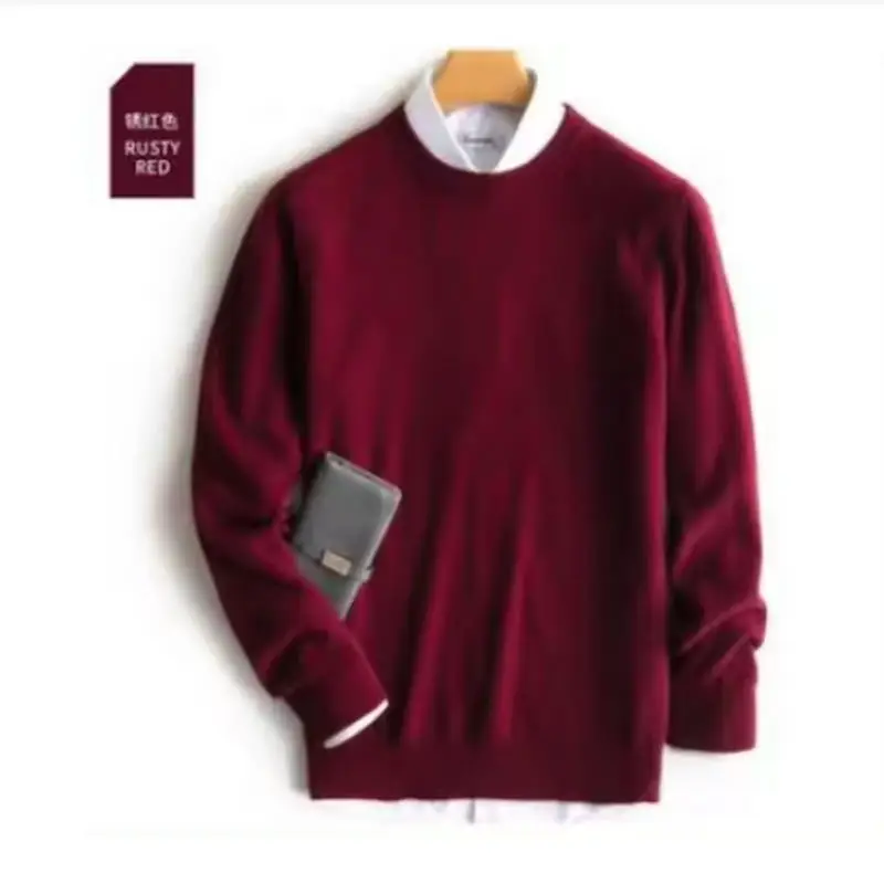 Cashmere Cotton Blended Sweater Men Jumper 2024 Autumn Winter All-match Warm Jersey Hombre Pull Homme Knitted Pullovers