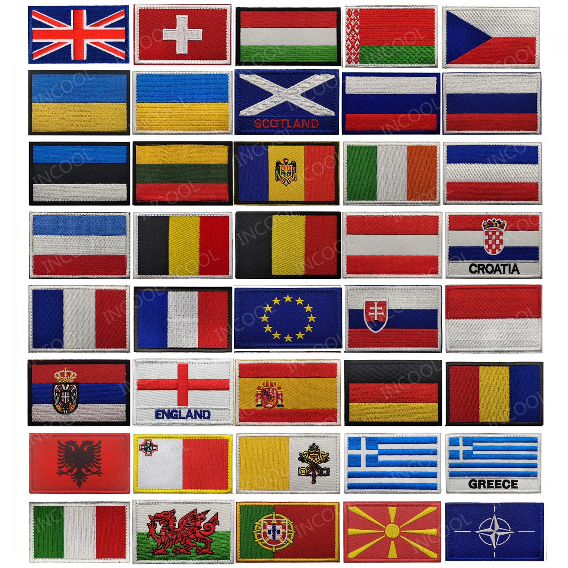 Russia UK Germany Italy Holland Spain France Portugal Belgium Ukraine Poland Slovakia Switzerland Romania Czech Flag Patches