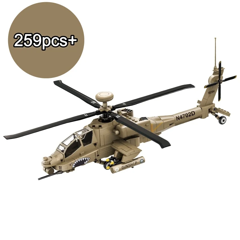 Technische AH-64 Apache Aanvalshelikopter Bouwstenen Set VS Militaire Model Kit WW2 Leger Special Forces DIY Montage Speelgoed