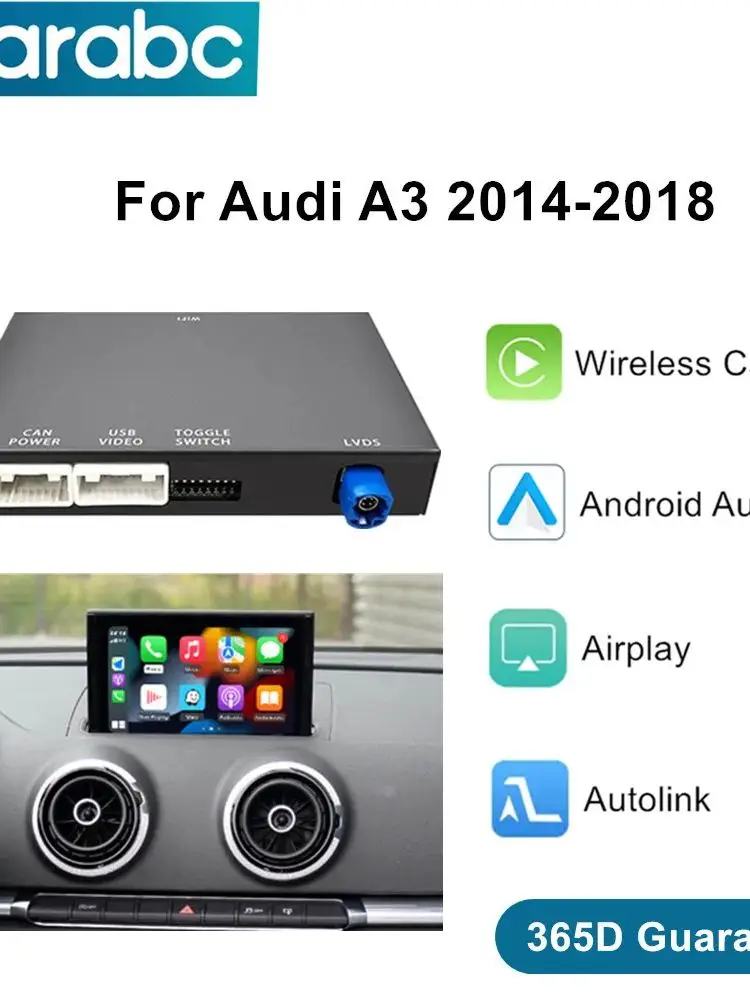 CARABC Draadloze CarPlay Android Auto Spiegel Link AirPlay Bluetooth GPS Navigatie Voor Audi A3 8v 2013-2018 - afbeelding 2