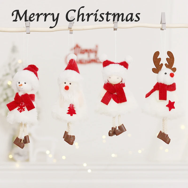 

New Year Christmas Decorations for Home Xmas Plush Angel Doll Girl Hat Christmas Tree Home Decors 2022 Navidad Kerst Kids Gifts