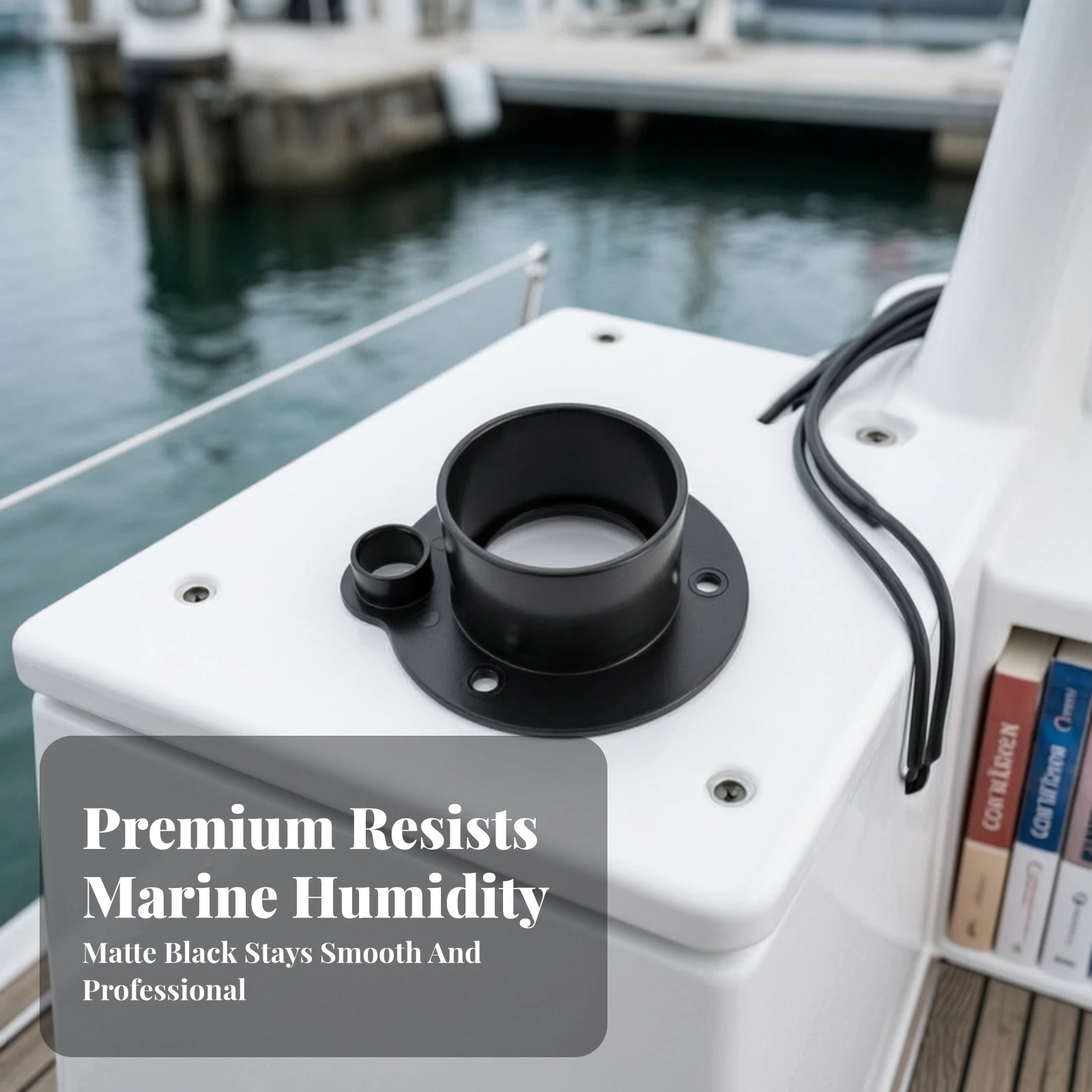 Cable Pass-Through Flange Easy to Install Cable Pass-Through with Mounting Base Hardware Sturdy for Boat Owners, Boats, Decks