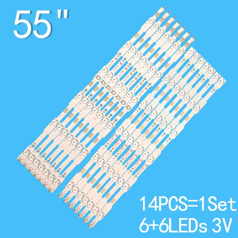 

14PCS suitable for Philips 55-inch TV 55PUH6400/88 55PUK6400/12 TPT550J1-QVN03. U 55PUX6400 LB55043 LB55037 LB55052 E556 R+L LED