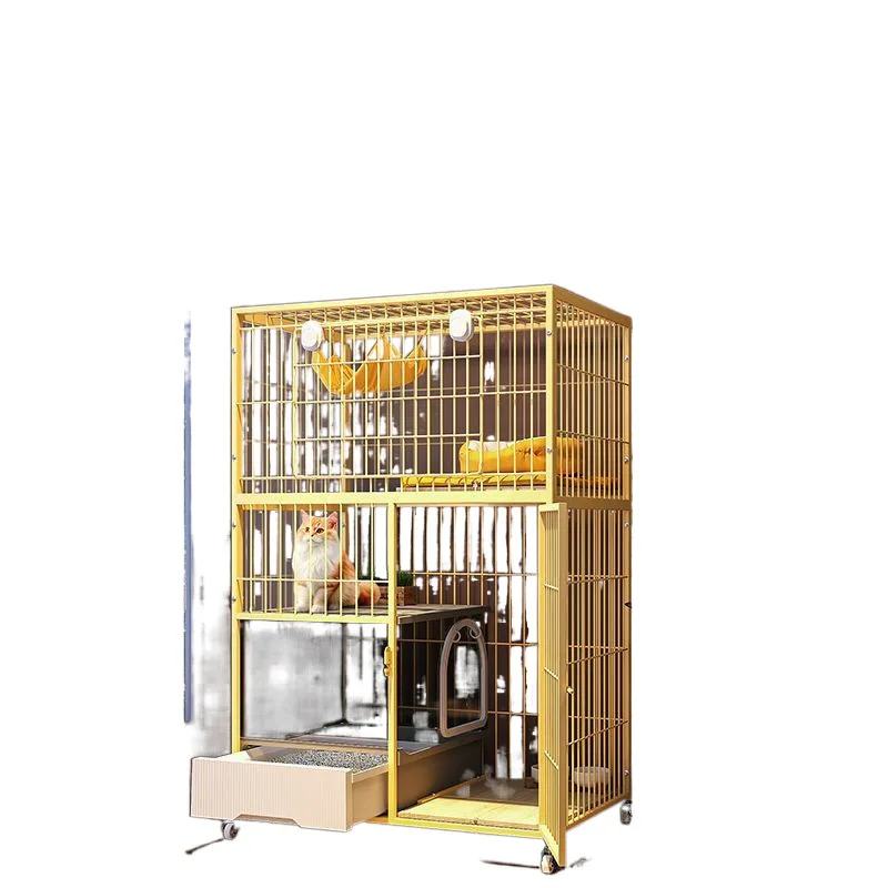 

Cat cage with toilet integrated large free space cat household
