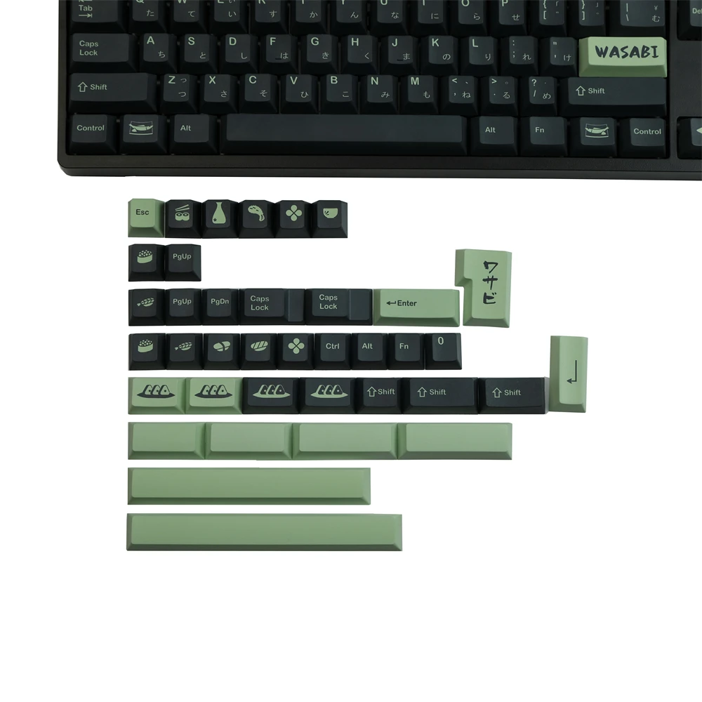 GMK Wasabi PBT Keycap tinte sublimación cereza perfil teclas en inglés para juego Gateron MX Switch Teclado mecánico