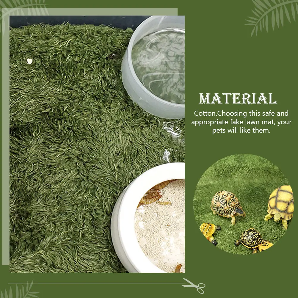 

Fake Lawn Reptile Mat Soft Cotton Absorbent Turtle Tank Accessories Decorative Grass Carpet for Reptiles Amphibians Lizard
