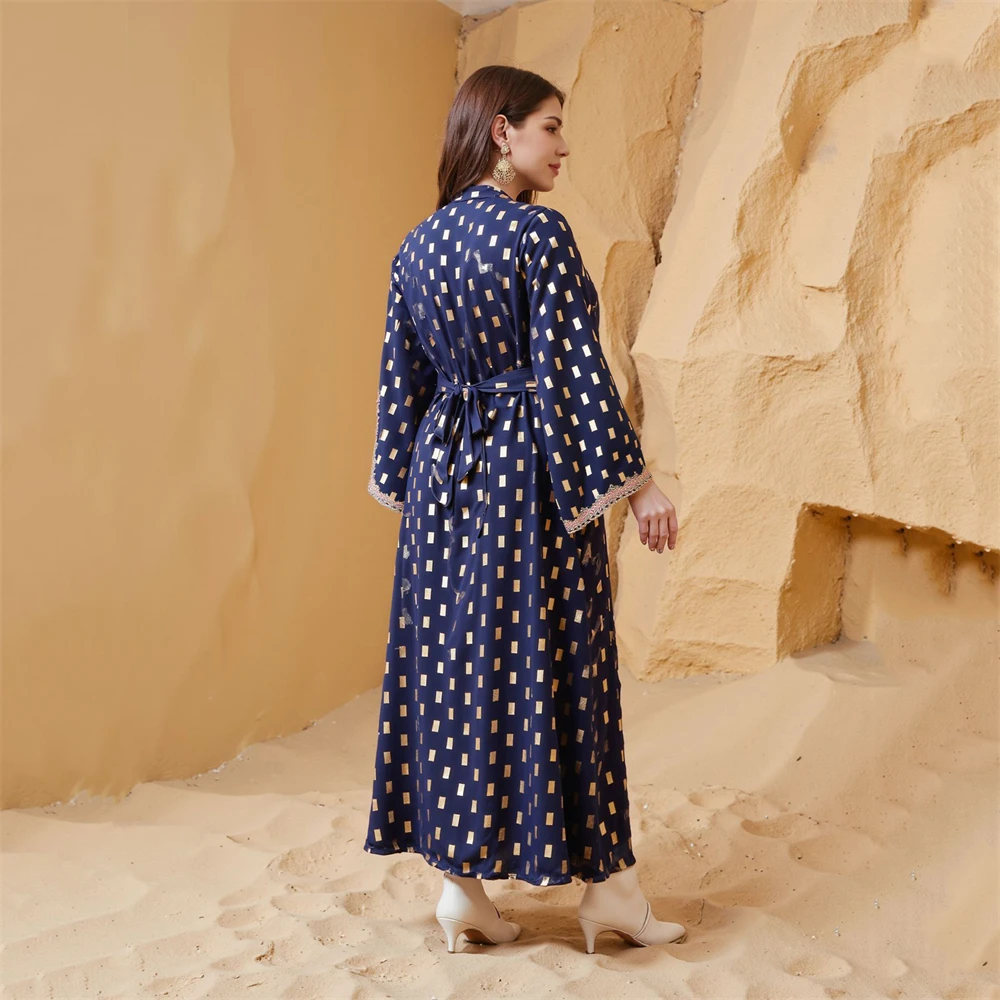 Silky Embroidery Muslim Dress Robe Abaya Syari Female Islamic Evening Gown Muslim Abaya