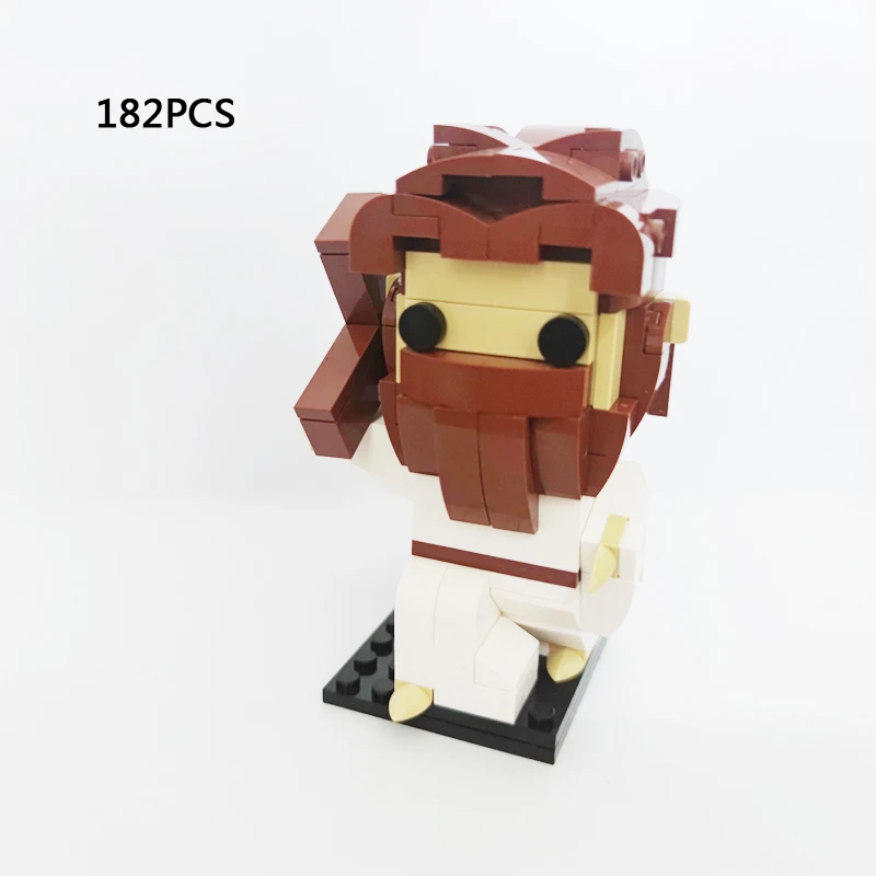 Classic Christianity God Moc Building Block Easter Day Jesus Bricks Big Head Figures With Crux Educational Toys For Kids Gifts