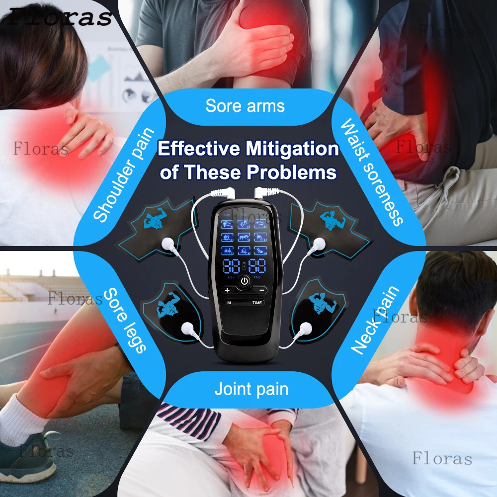 العلاج الطبيعي عشرات العضلات محفز الكهربائية Ems الوخز بالإبر تدليك الجسم العلاج الرقمي آلة التخسيس محفز كهربائي