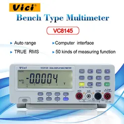 VICI-VC8145 LCD Alcance Automático Multímetro, Voltímetro Digital, Bancada Multímetro, Medidor de Temperatura, Display Duplo, 80000 Tester, VC8045