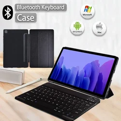 Tablet Case for Samsung Galaxy Tab A7 10.4 2020 SM-T500 SM-T505/Tab A 10.1 2019 T510 T515 Leather Cover+Bluetooth Keyboard Funda