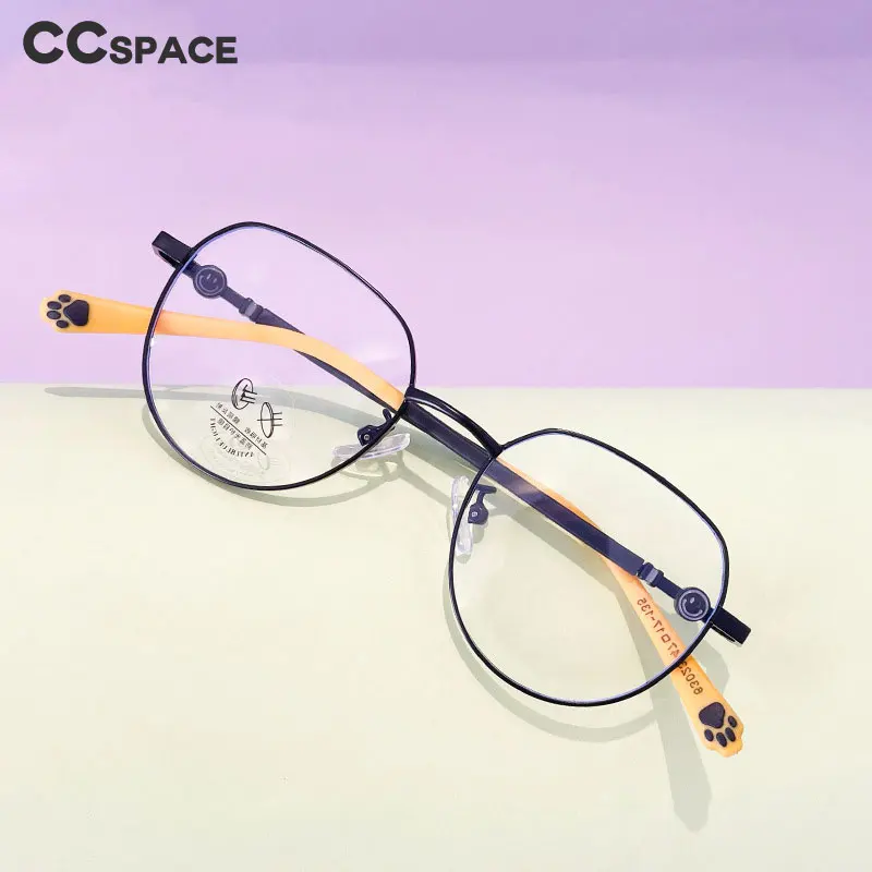 56564 Runde Metallbrille für Kinder, optische Brillengestell, niedliche Katzenklaue, modisch,