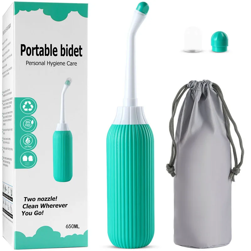 1PC 650ml Portable Bidet Eco-Friendly Plastics Travel Handheld Bidet Bottle with Retractable Spray Nozzle for Hygiene Cleansing