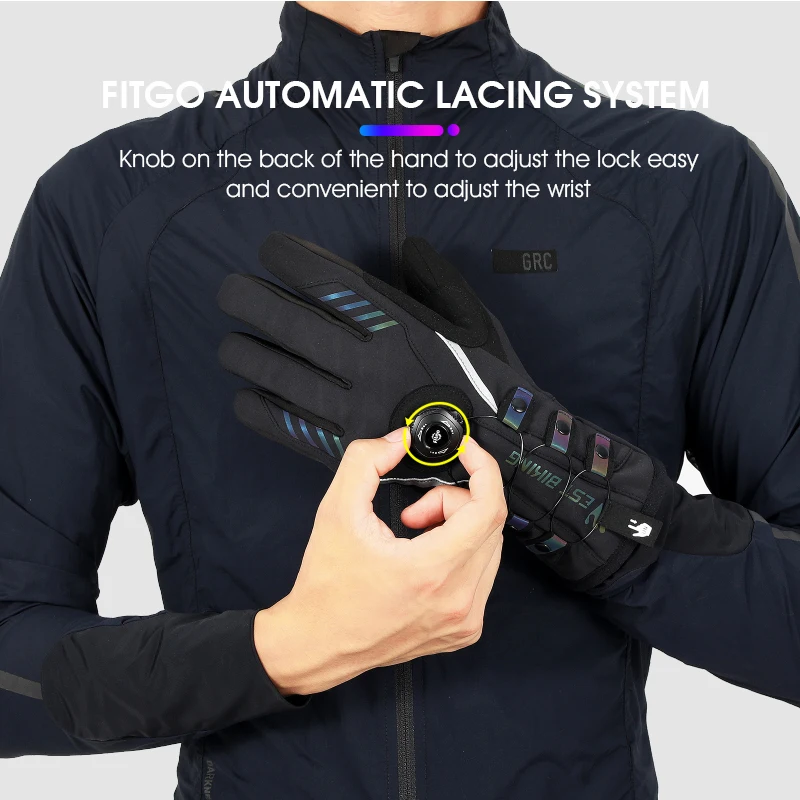 WEST BIKING-Guantes Térmicos de ciclismo para hombre, manoplas gruesas y cálidas con autosujeción para pantalla táctil, para bicicleta de montaña y