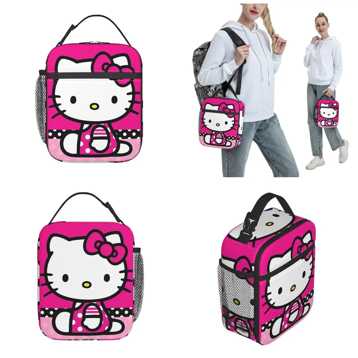 Sac à lunch isotherme chat mignon, sac isotherme, Hello Kitty Boîte à lunch portable, fourre-tout portable, sacs de rangement des aliments, travail en plein air