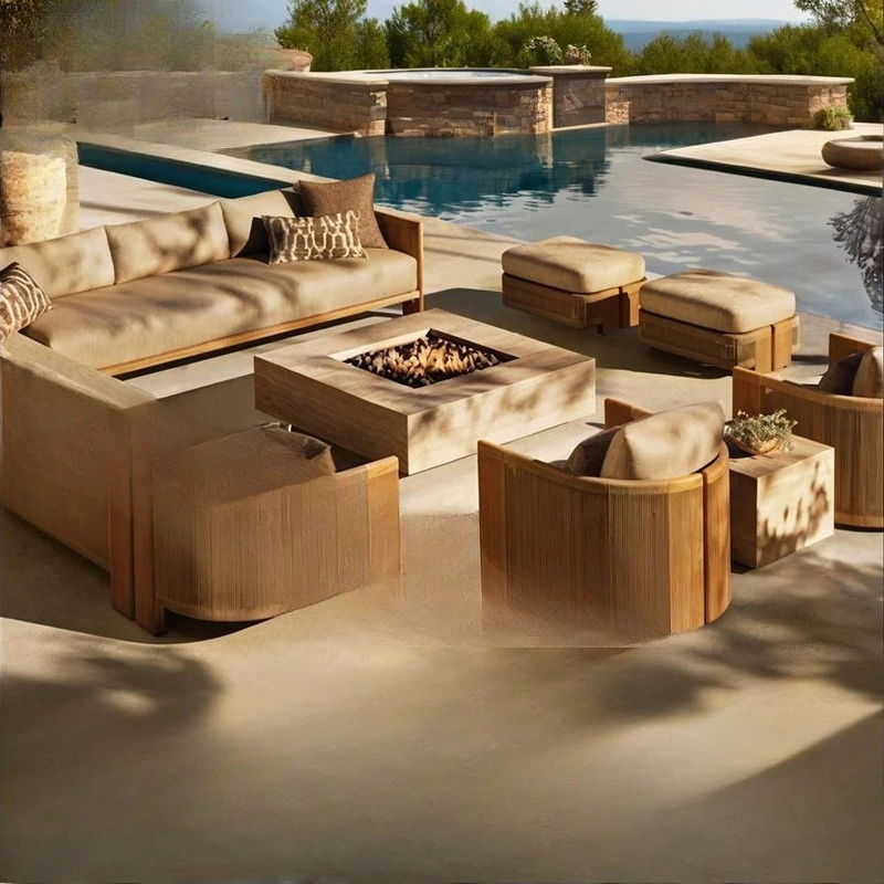 

Outdoor rattan sofa, outdoor courtyard villa