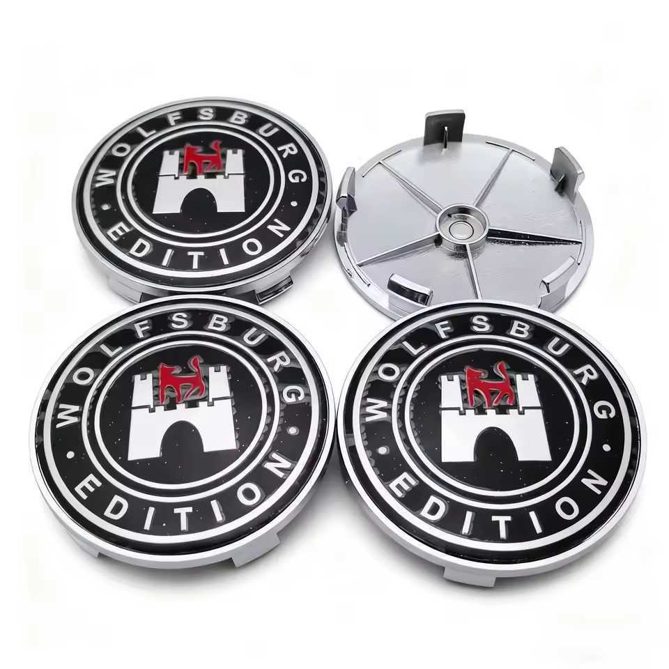4x 63mm Volkswagen Nabendeckel Radkappen wolfsburg