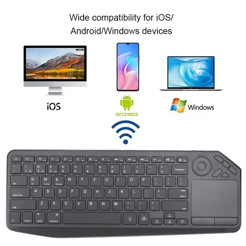 

Universal Bluetooth Touch TV Keyboard with Easy Media Control and Build-in Touchpad for TV-Connected Computer Smart TV Laptop