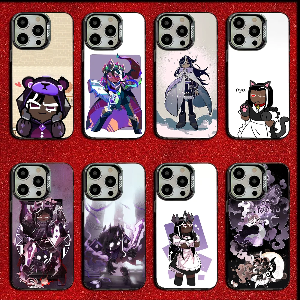 Dark Cacao C-Cookie Run Kingdom Handyhülle für iPhone 16,15,14,13,12,11, Mini, Pro, SE, MAX Drop Matte, stoßfeste, weiche schwarze Hülle