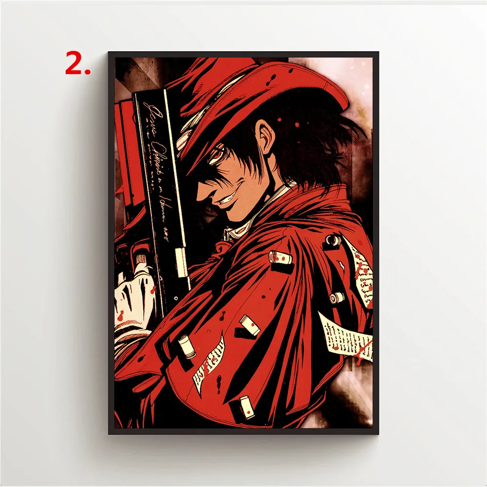 Canvas Painting Anime Posters Hellsing Alucard Alexander Anderson Wall Decor Wall Art Picture for Living Room Decor