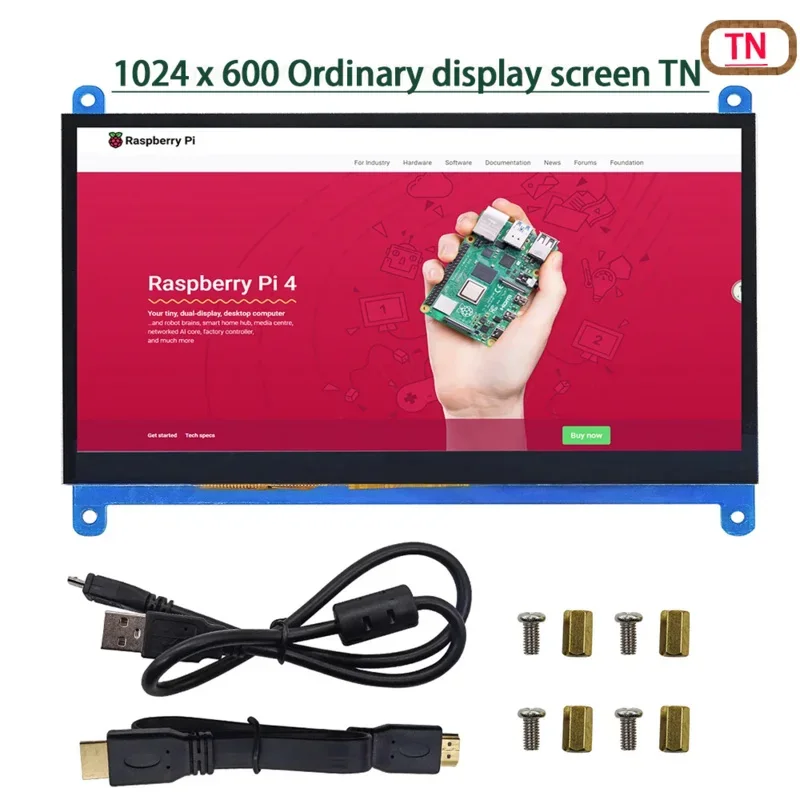 7 inch LCD Display HDMI-compatible Touch Screen 1024x600 Resolution Capacitive Touch Screen Support Systems for Raspberry Pi TN