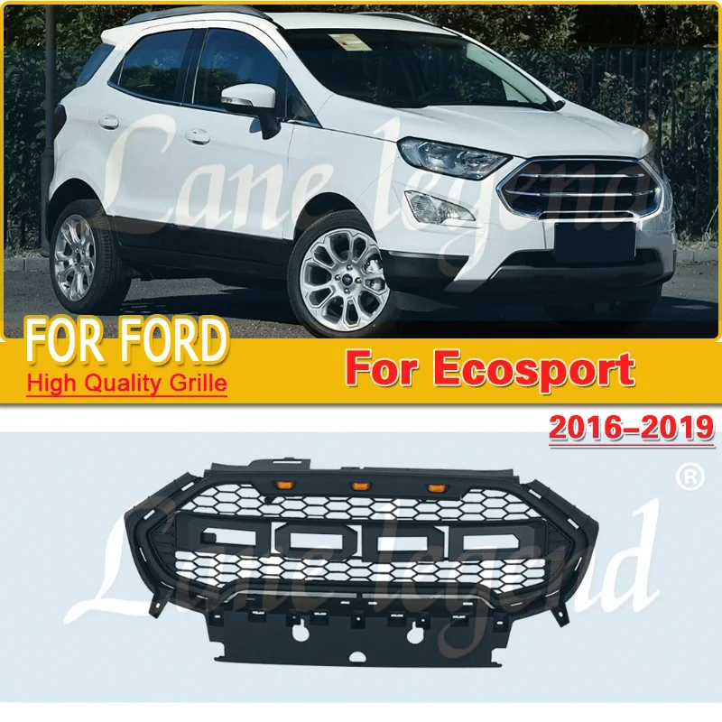 ABS Car front bumper Mesh Grille Around Trim Racing Grills Fit For ford Ecosport 2016-2019 Front Bumper Grille Car Styling