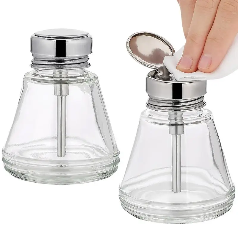 Nachfüllbare Glasflaschen für Nagellackentferner, Leere Flüssigkeits-Pumpspender, Nagelkunst-Reiniger, Make-up- und Maniküre-Werkzeuge – Detail 6