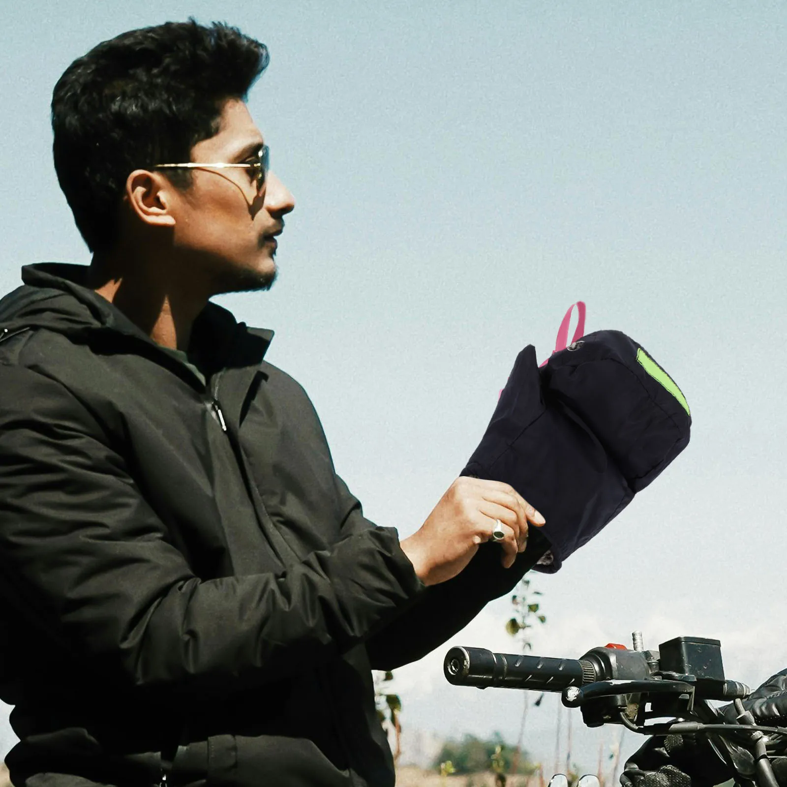 

Breathable Motorbike Gloves Handlebar Cover Atv Handlebars Electric Car Navy Oxford Cloth Work