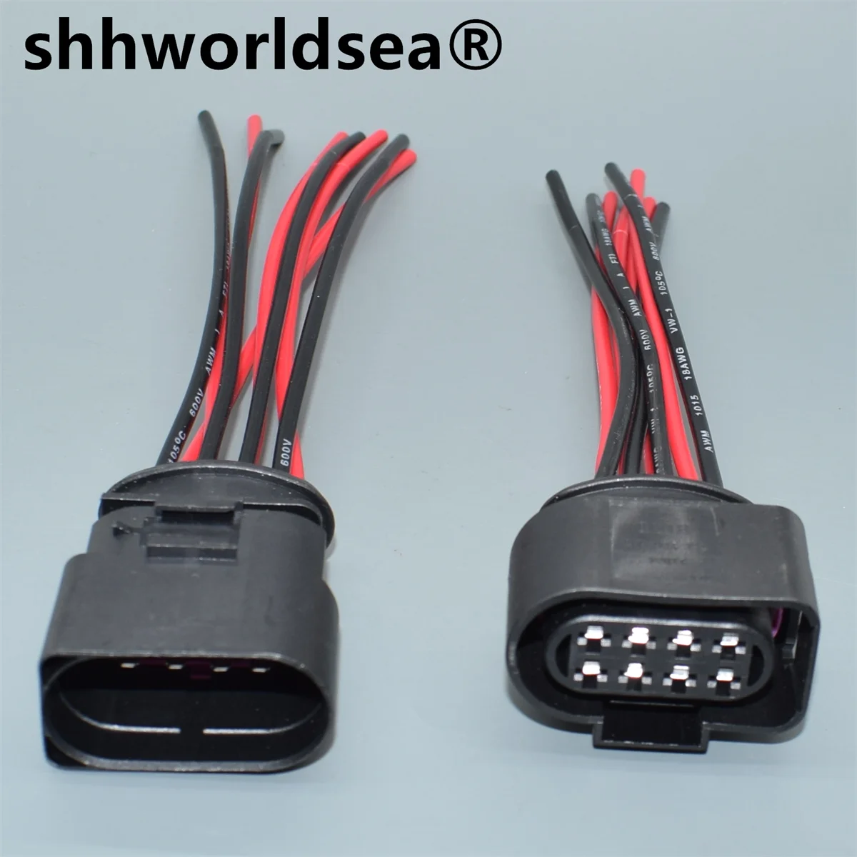 shhworldsea 8 Pin 3.5 series Auto connector Front bumper radar tail light Headlights Lamp plug With wires 8D0973734 8D0973834