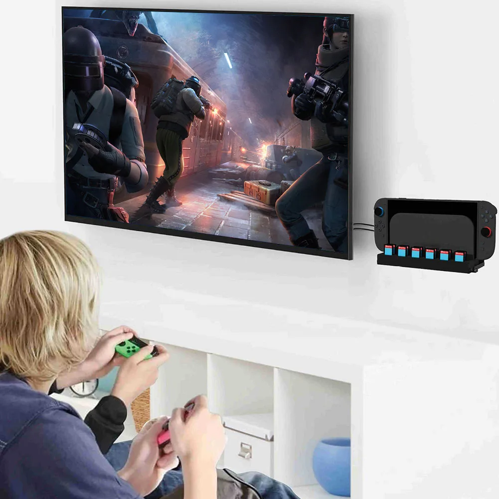 حامل جداري مع فتحات لبطاقة الألعاب وحامل جداري معدني من Joy-Con مع حامل وحدة التحكم وحامل وحدة التحكم للتبديل 2 #2