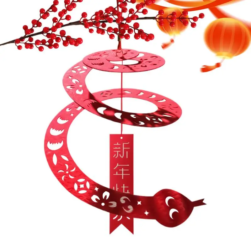 Snake 2025 Ornament Cartoon Paper Lucky Snake Ornaments Chinese New Year Snake Ornament For Home Offices Shop Window Porches