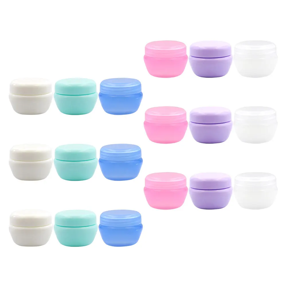 

18pcs Cream Containers Empty Bottles Travel Size Face Sub Packaging Storage Jars Portable Cosmetics Holders Lightweight
